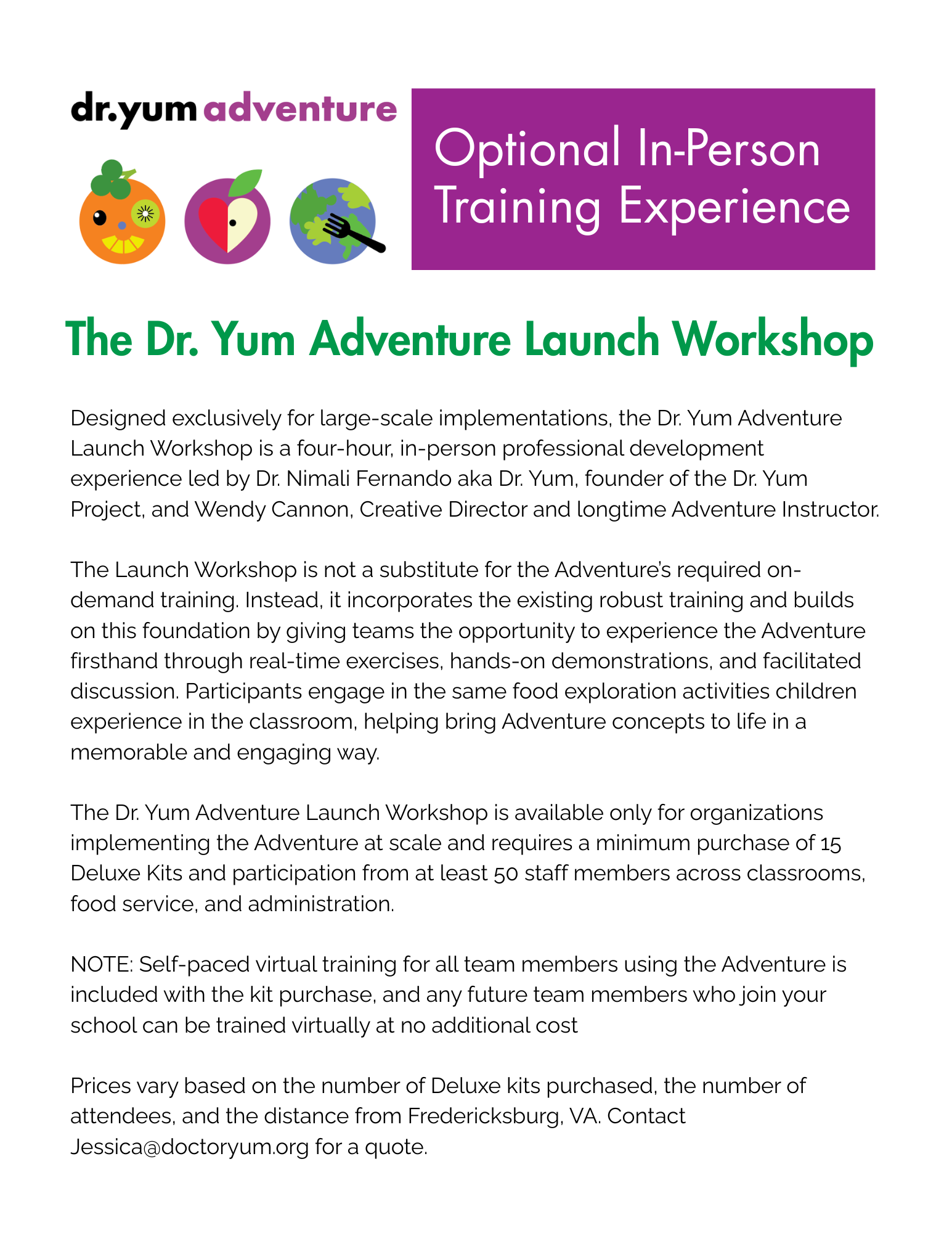 Optional in-person launch workshop